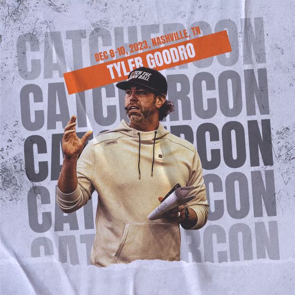 Xan Barksdale (@xanbarksdale) on Twitter photo <a href="/goodrocatching/">Tyler Goodro</a> just took the stage at #CatcherCON23 covering catchers’ roles in run prevention. <a href="/goodrocatching/">Tyler Goodro</a> just took the stage at #CatcherCON23 covering catchers’ roles in run prevention.