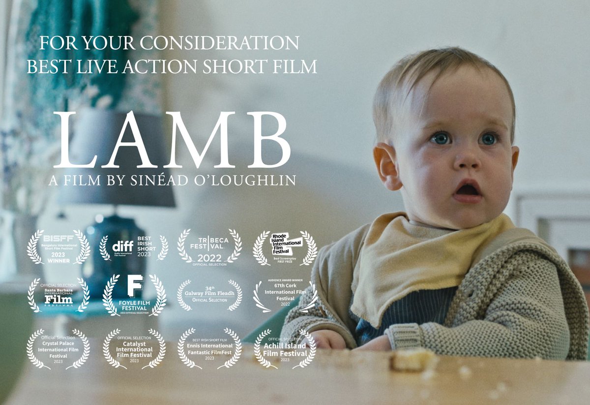 'Lucy. Lucy Loo. You're gorgeous, aren't you?' Lamb, #ForYourConsideration, Best Live Action Short. 96th Academy Awards® #FYC #AcademyAwards #Oscars #Oscars2024 #irishfilm #eannahardwicke #aoifeduffin #lambshortfilm 🎬🇮🇪🐑