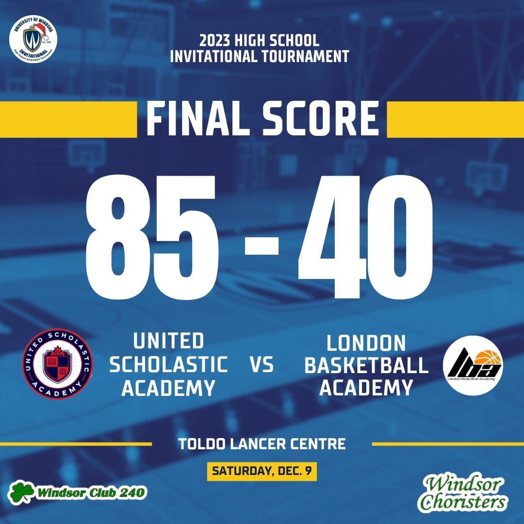 UofWHSBball's tweet photo. Final score for Game 3 - Prep School Tournament:

United Scholastic Academy wins 85-40. https://t.co/hgB3Z23yNr