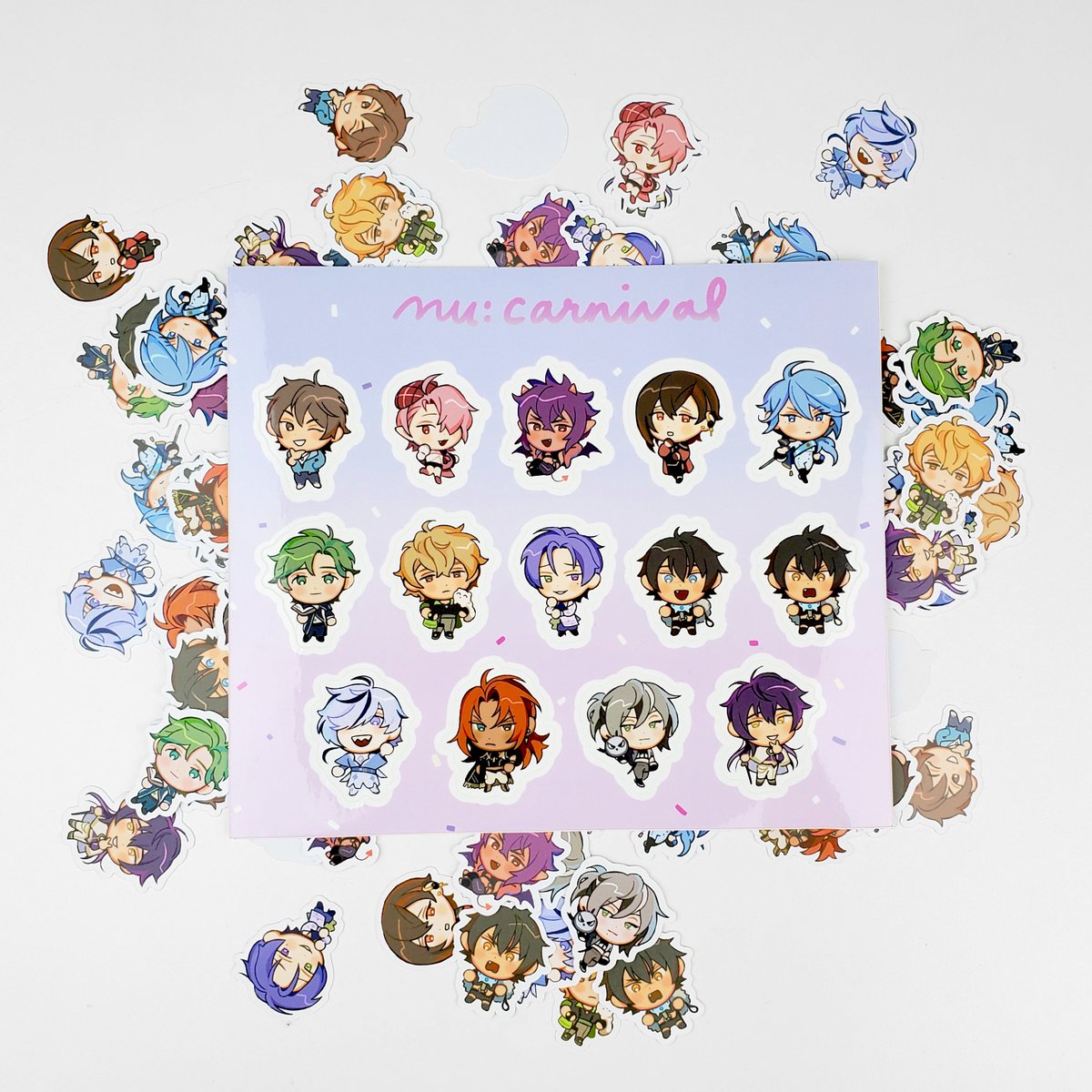 nu:cani stickers are restocked and leveled up! 🩷💛💚💙💜 you can pick your boy or get the whole gang 🥰 (link in thread)