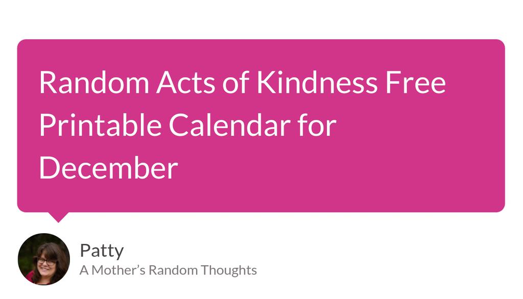 pattyoh11's tweet image. For more kindness resources or to continue random acts of kindness throughout the year, visit Teaching Children to Be Kind to One Another.

Read more 👉 lttr.ai/ALNvc

#RandomActs #FreePrintables
