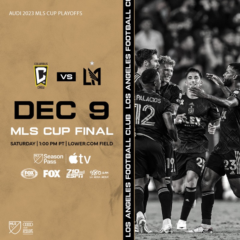 LAFC's tweet photo. We are underway in the #MLSCupFinal 🏆

How to watch ⤵️

📺 Free on @AppleTV
📺 FOX &amp; @FOXDeportes