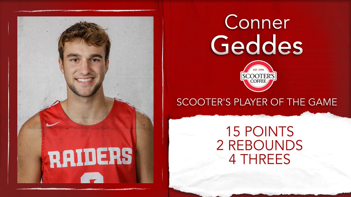 MBB | Hitting big threes in the second half to extend the lead, 𝘾𝙤𝙣𝙣𝙚𝙧 𝙂𝙚𝙙𝙙𝙚𝙨 is tonight's <a href="/scooterscoffee/">Scooter's Coffee</a> 𝙋𝙡𝙖𝙮𝙚𝙧 𝙤𝙛 𝙩𝙝𝙚 𝙂𝙖𝙢𝙚!

#RaidersStandOut | <a href="/NWCBasketball/">Northwestern College Basketball</a>