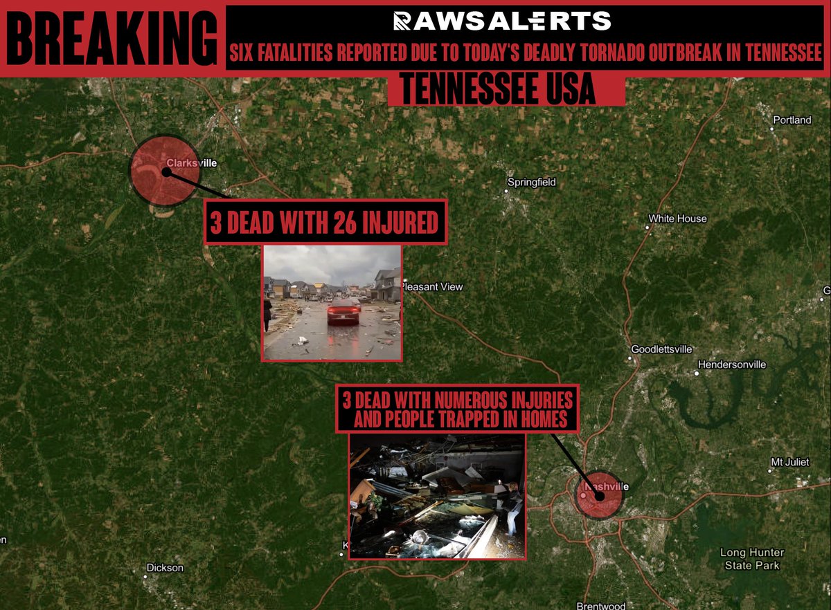 Deadly Tornado Outbreak Claims Six Lives in Tennessee, with Rising