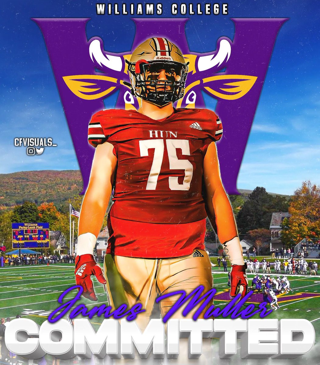 Excited to announce my commitment to Williams College! Thank you to my parents, teammates, and coaches for a great 4 years at Hun! Go Ephs! 🟪🟨 @Red_Zone75 @Tonyrazz03 @CoachHennessey @Coach_MMac @WilliamsEphsFB @AlinementSC @GoMVB #HunFootball