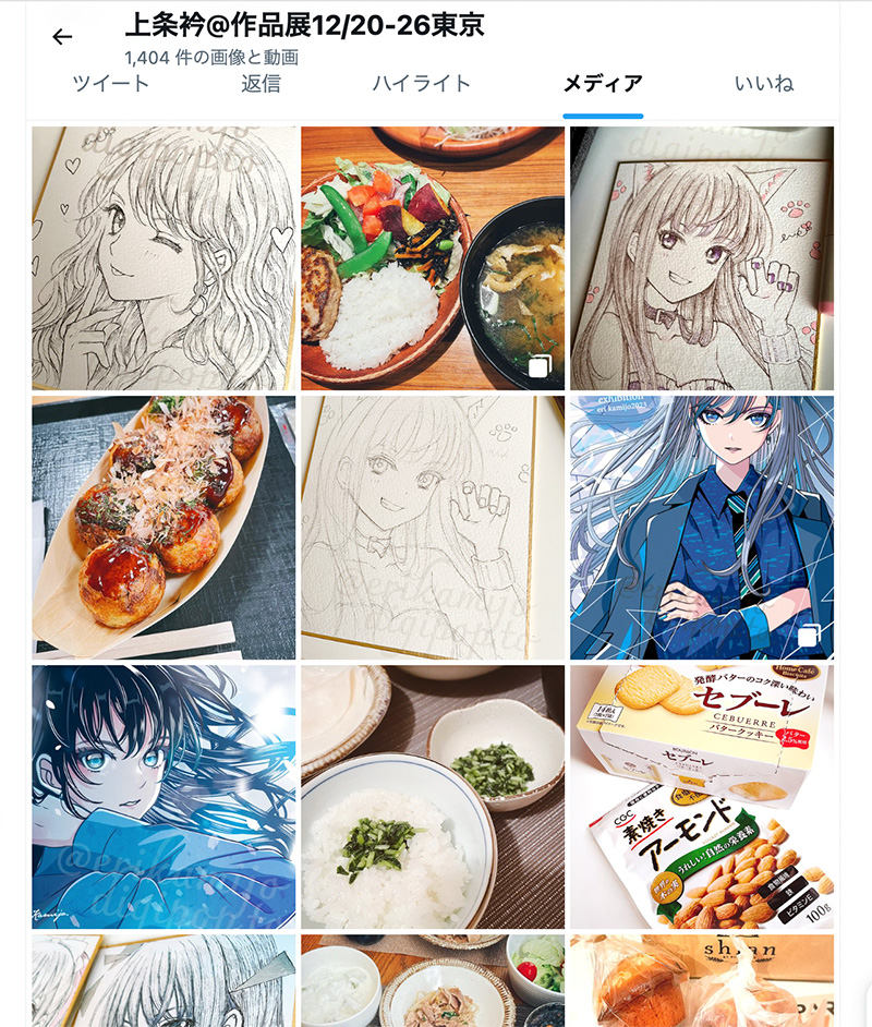 メディア欄が見やすくなったようでありがたい。
私のは見事にイラストとご飯の画像ばかりだったw 