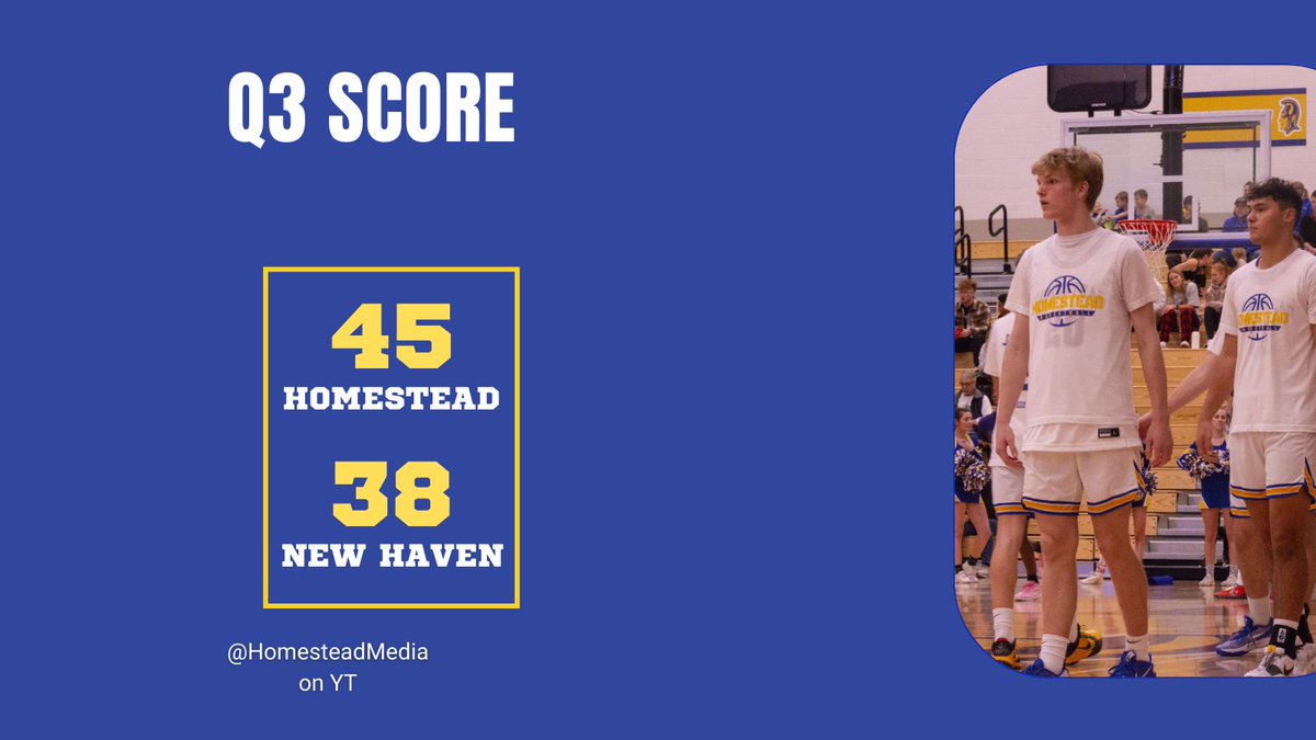 3/4 of the game is over and Homestead still leads 45-38
Make sure not to miss the final quarter and tune in LIVE @ HomesteadMedia on YT!