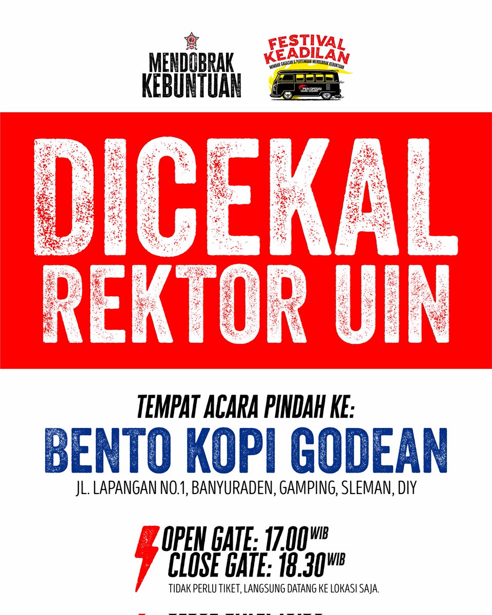 suluhpergerakan's tweet photo. Nambah-nambah kerjaan ni Rektor UIN SUKA 🙃

Insyaallah gaes ini sudah fix pake banget!!!!

#festivalkeadilan https://t.co/ZJuZhKh1yB