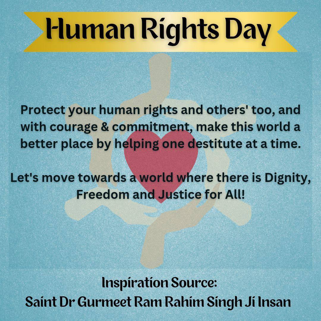 InsanMoni's tweet photo. In today's time, everyone is a human being, but no one follows the path of humanity. But lakhs of people of Dera Sacha Sauda follow the path of humanity with the inspiration of Saint Ram Rahim Ji and also do 160 humanitarian works run by him.
#HumanRightsDay2023
#HumanRightsDay https://t.co/k8uzRvvbr9