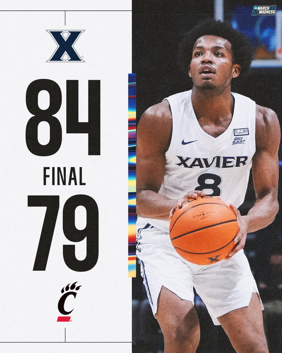 XAVIER DEFEATS CINCINNATI ⚔️

The Musketeers win for the 5th straight time against Cincinnati, and hand the Bearcats their first loss of the season 😲