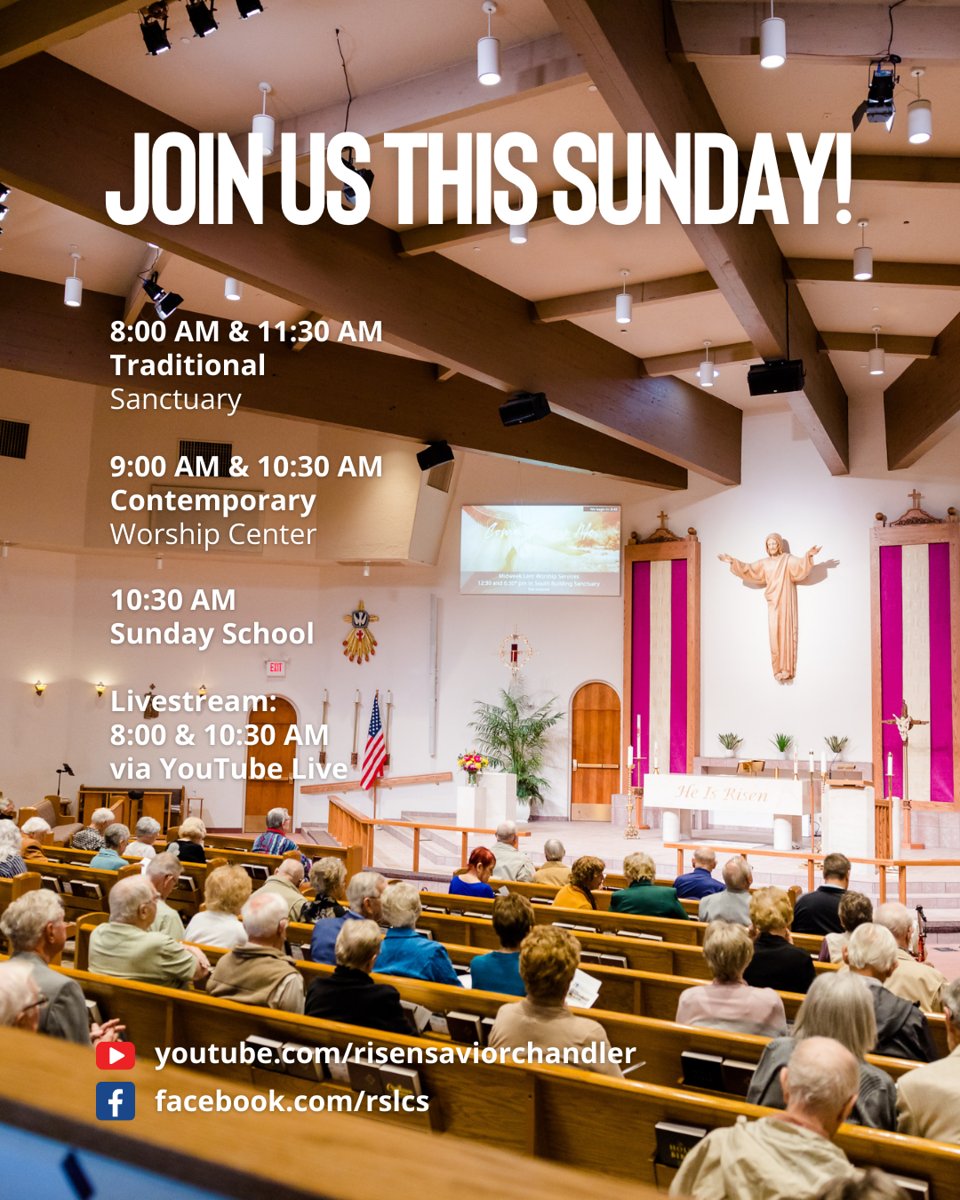 Sunday mornings are brighter with you in our church community! Your presence adds to the joy of worship. Let's come together for a meaningful and uplifting service. 

#ChandlerAZ #RisenSaviorChurch #EastValleyChurches #SundaySerivce #Worship