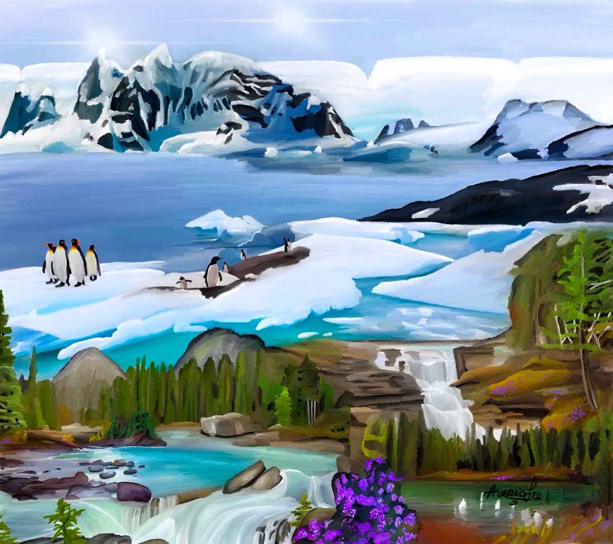 Title: “The Gardens of Antarctica” (2012)  #art #artist #painting #artgallery #indigenousartist