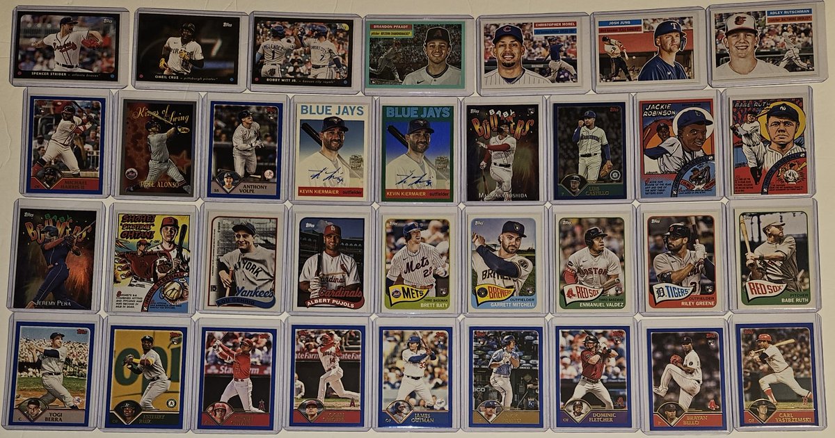 3bangerbreaks's tweet photo. Some of the hits from #Topps #Archives #Baseball #Hobby #Box #Break #2
#TBBCrew #TBBDraft #MLB #KevinKiermaier #Autographs #ShoheiOhtani #BabeRuth #MasatakaYoshida #JoshJung #MichaelHarrisII #AnthonyVolpe #JackieRobinson #AdleyRutschman #BobbyWittJr #YogiBerra #cardconnection https://t.co/uYlNNPFhFe