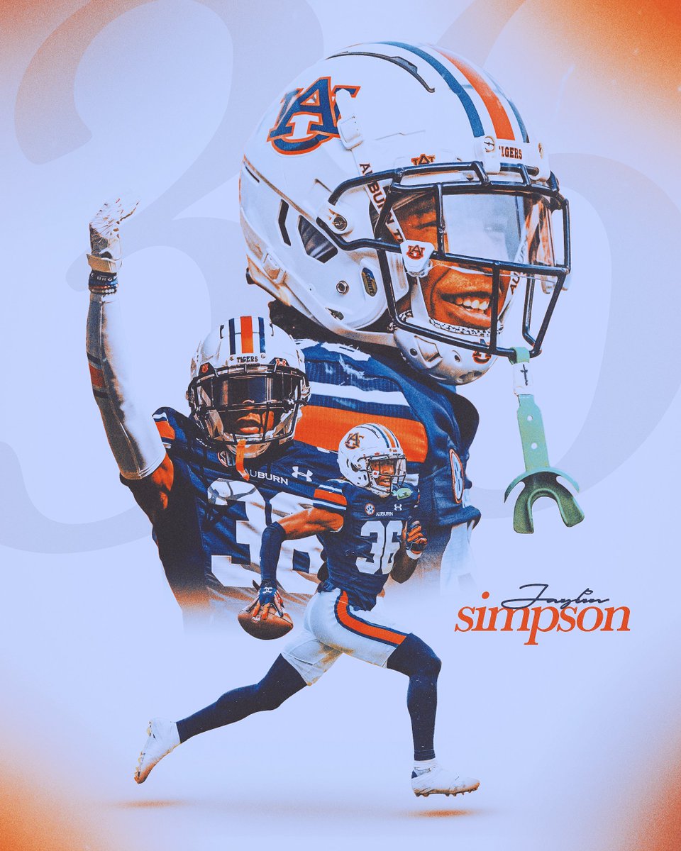 Making a graphic for a player for each college football team: 30/133: Auburn - Jaylin Simpson (had to make one of him since he's also from Brunswick) @jaylinsimp | @AuburnFootball