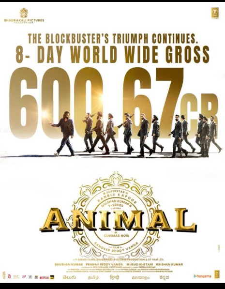 RiddhamAp's tweet photo. #Animal 600cr worldwide gross 🔥🔥(still running 🎇) https://t.co/Sl9YLN2TMa