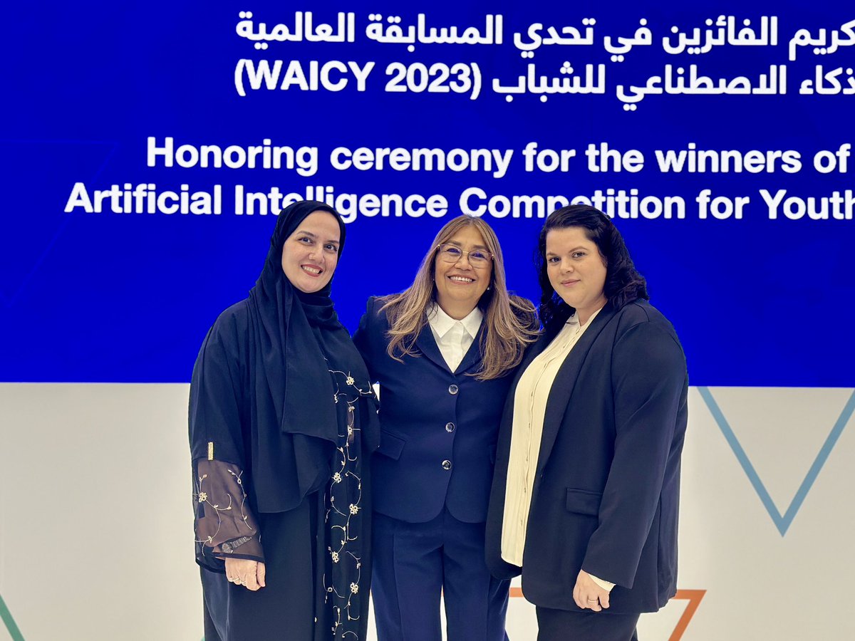 yramirezla's tweet photo. Happy to have attended the #WAICY World Artificial Intelligence for Youth awards ceremony with our brilliant students! Their dedication and innovation in #AI have truly paid off. Congratulations to our young champions for earning their awards in this prestigious competition! https://t.co/iPmdBhUvu4