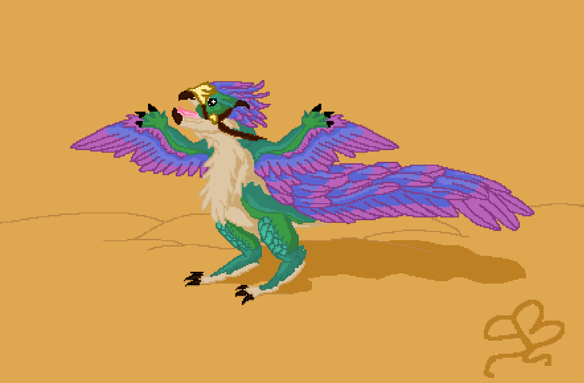 ShyroBliss's tweet photo. Came up with a pixel drawing of the funny lil birb fella from #MHWilds #MonsterHunter https://t.co/MXIEpMy7PZ