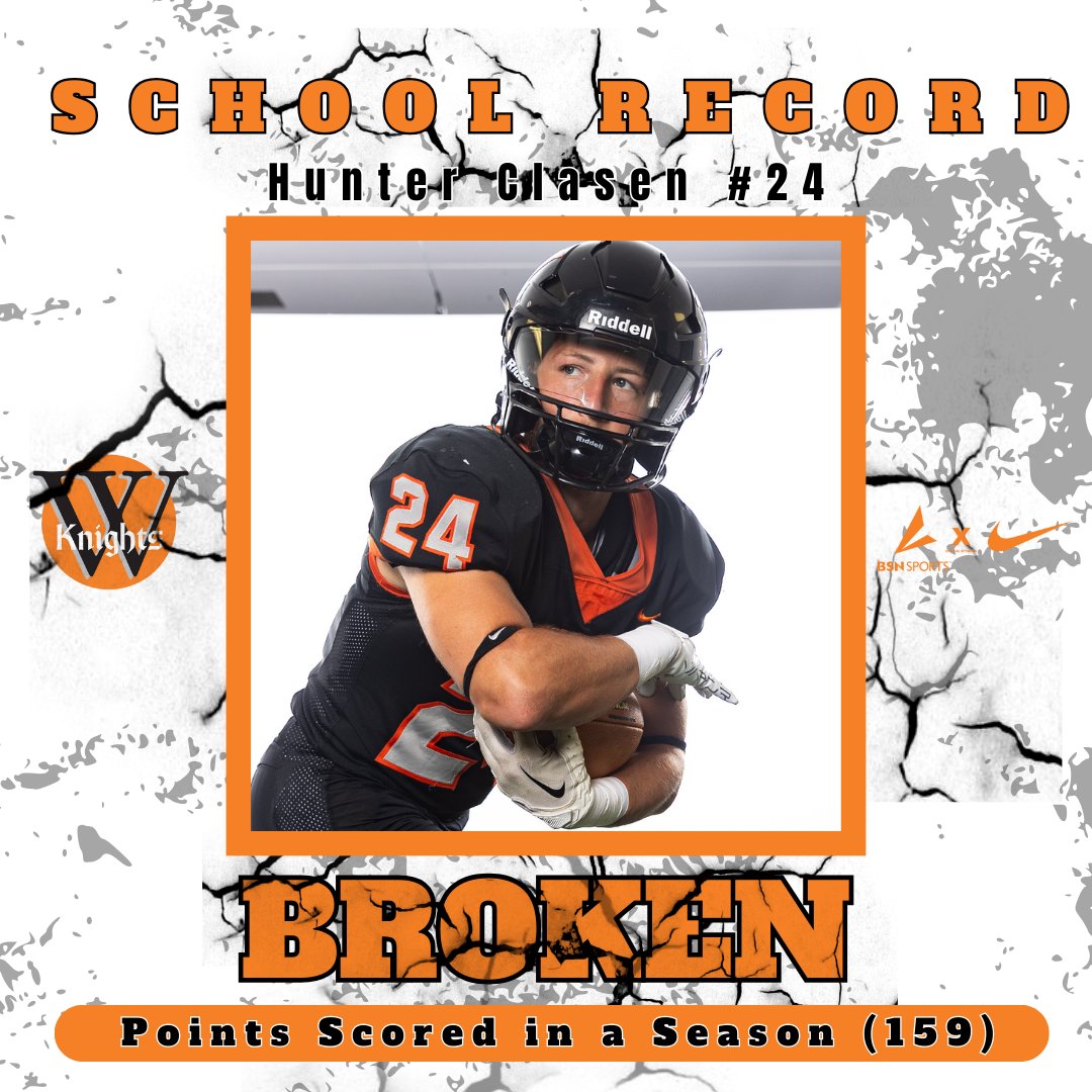 WartburgKnights's tweet photo. With Hunter's TD, he now has broken school records for total TD's in a season (non-QB), rushing TD's in a season and total points scored in a season!!🔥 https://t.co/NUej5fywZM