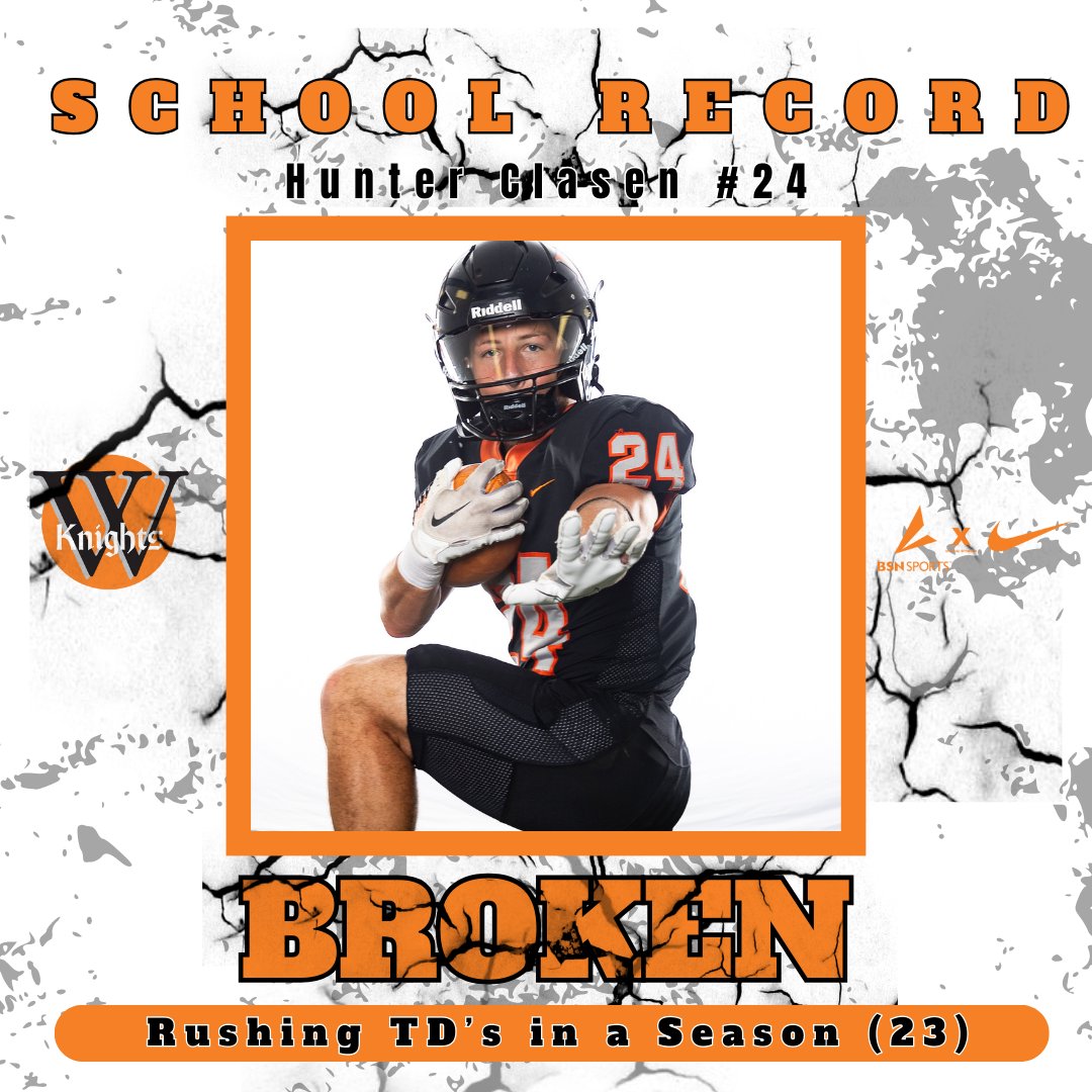 WartburgKnights's tweet photo. With Hunter's TD, he now has broken school records for total TD's in a season (non-QB), rushing TD's in a season and total points scored in a season!!🔥 https://t.co/NUej5fywZM