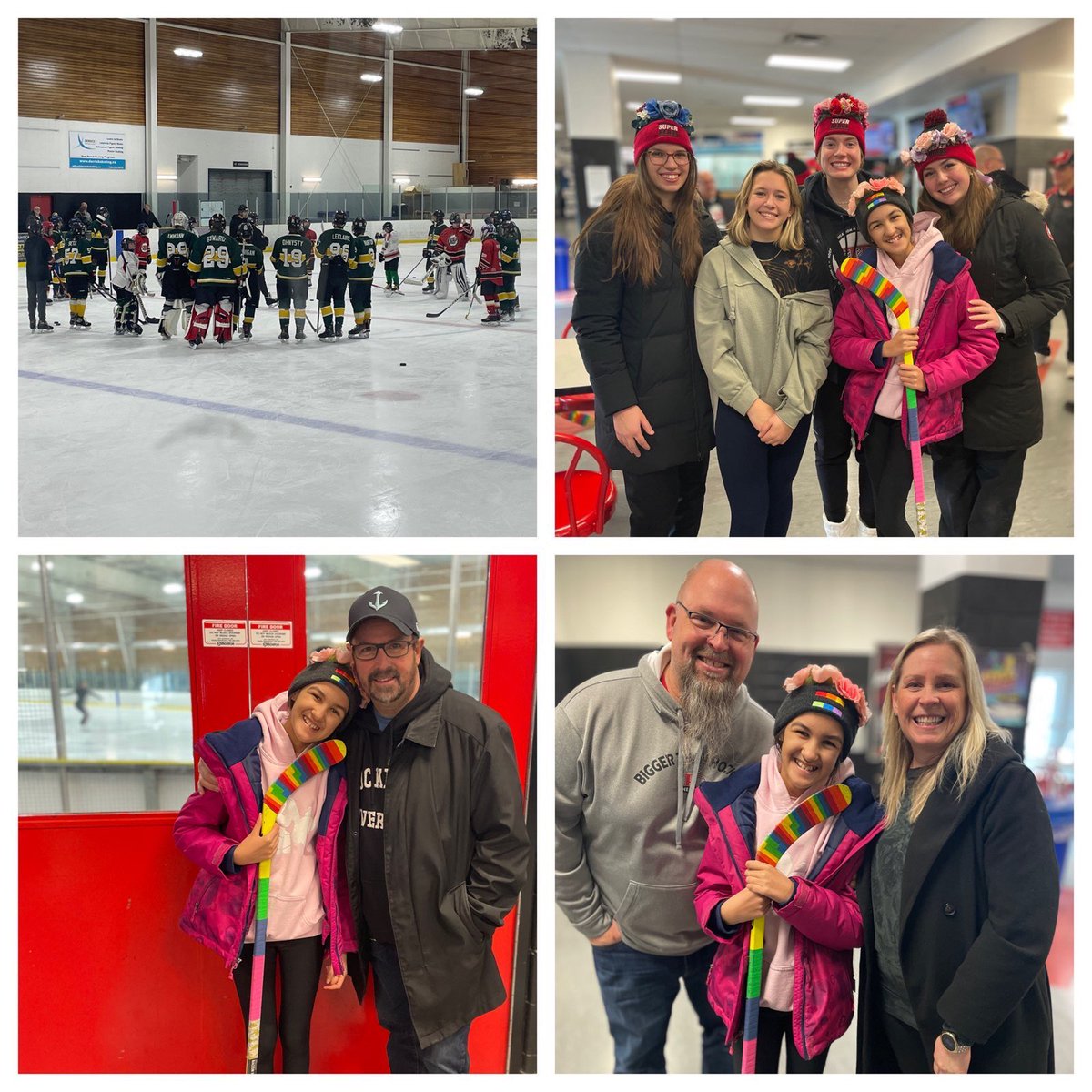 A bad week can be made great when you get to see & even have a phone call with your favourite people @heroshockey @PrideTape @emclark13 Thank you for making Naiya smile and for reminding her that she has incredible friends supporting her #BiggerThanHockey #HockeyIsForEveryone