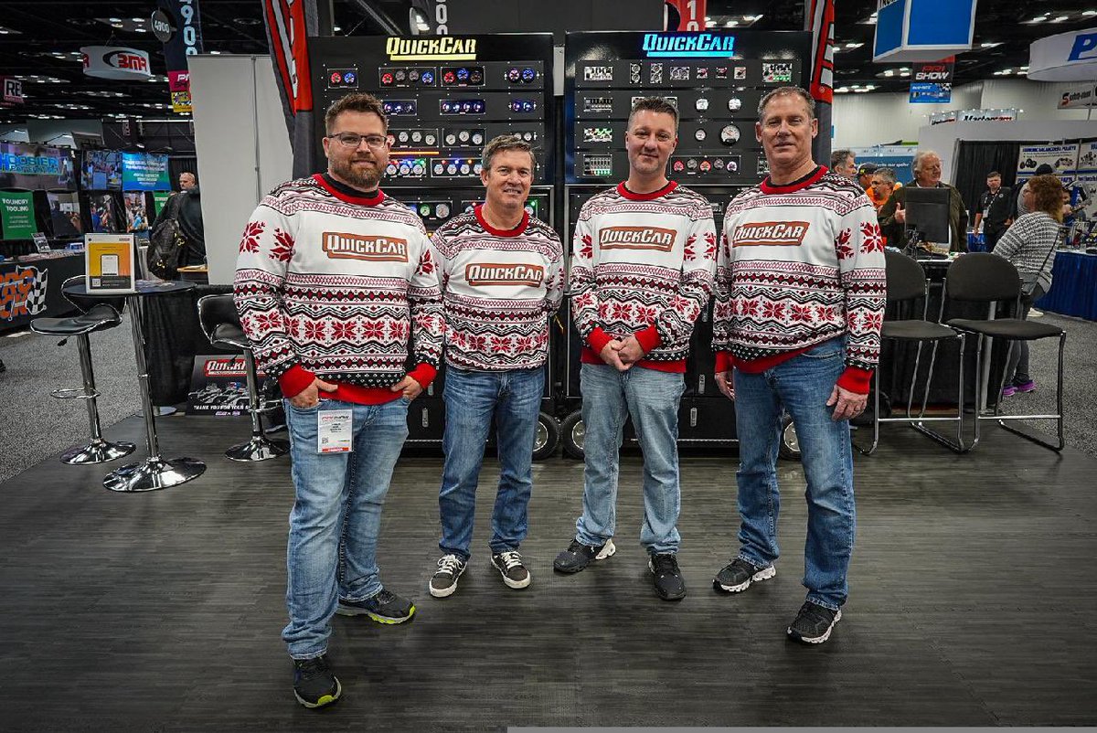 Today, we got festive and rocked our Quickcar Christmas sweaters for the last day of the @prishow!

Thank you to everyone who stopped by our booth this weekend. We are excited for the 2024 racing season! 
#quickcar #racing #prishow #prishow2023