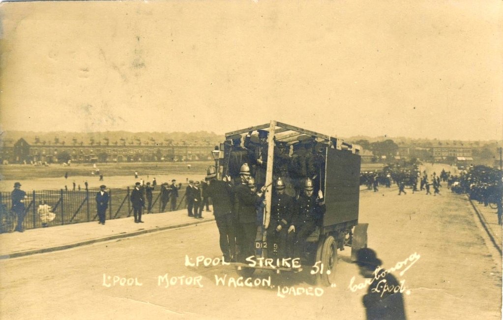 Liverpool Strike 1911. Lister Drive, Stoneycroft with Green Lane in the distance.