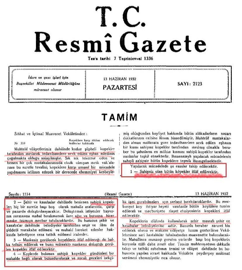 gizliservis06's tweet photo. Atatürk, #KöpekTerörü’nü nasıl çözmüştür?

Cevap: Başıboş olan bütün köpekler itlaf edilecektir. [Atatürk dönemi Resmî Gazete] https://t.co/HgIL07eOOA