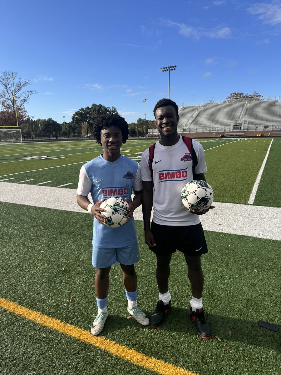 Boys game MVP’s on left Sachiel Ming and right is Anelson Azard. West wins 5-2 with Anelson leading the way with a pair of goals