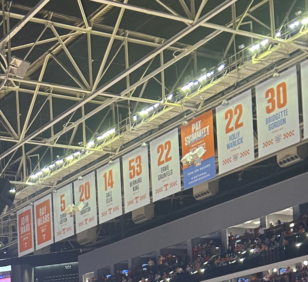 Marty McDaniel (@marty_mac17) on Twitter photo Looking at the individual banners in the Food City Center. Seeing John Ward up there I believe they should hang one up for the Voice of the Lady Vols Mickey Dearstone!!! <a href="/LadyVol_Hoops/">Lady Vols Basketball</a> <a href="/ladyvolbhc/">Lady Vol Boost Her Club</a> Looking at the individual banners in the Food City Center. Seeing John Ward up there I believe they should hang one up for the Voice of the Lady Vols Mickey Dearstone!!! <a href="/LadyVol_Hoops/">Lady Vols Basketball</a> <a href="/ladyvolbhc/">Lady Vol Boost Her Club</a>