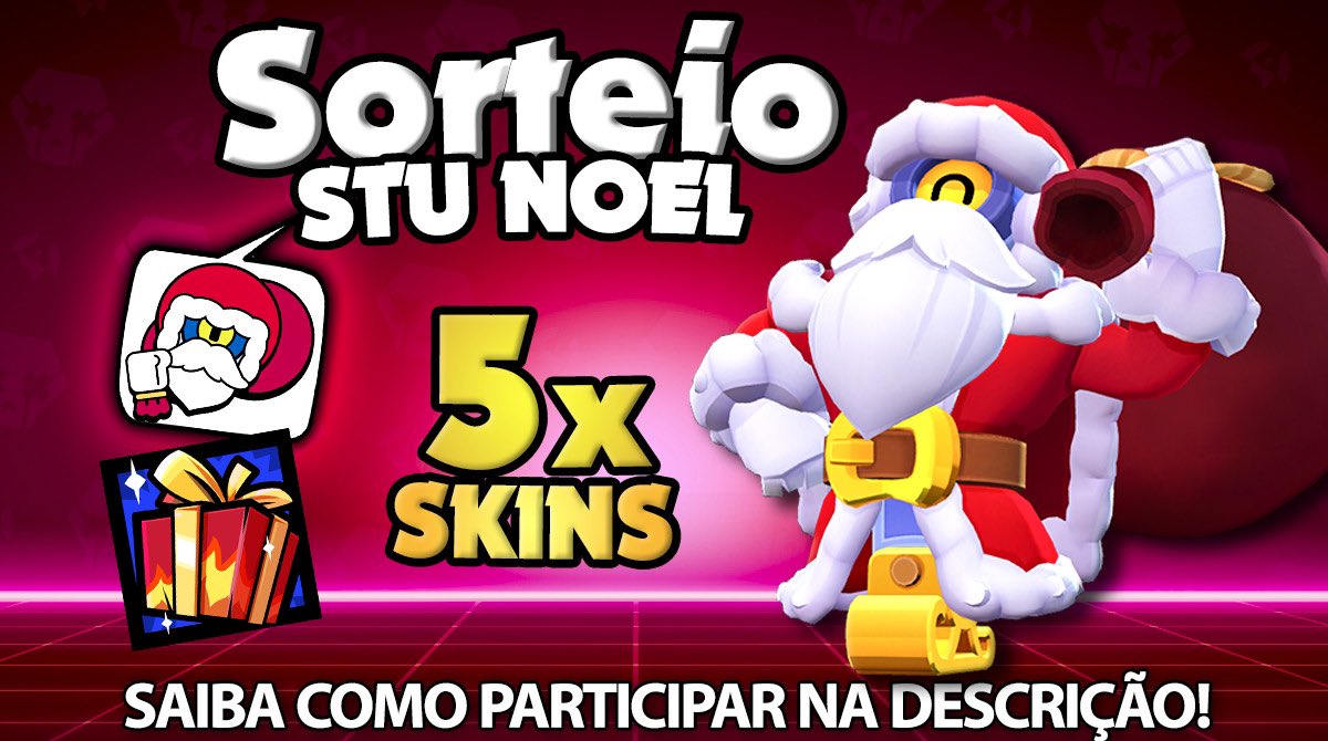 🔥SORTEIO 5 skins do Stu Noel + PIN + Icone de perfil!🔥

💟 Like neste post
🔁 Retweet no post
✅ Seguir 
<a href="/brunoclash_/">BrunoClash 🎙</a> @kingjoejnt @furiousjnt

💬 Marcar 2 amigos (quanto mais marcar mais chances)

📅Resultado dia 20/12/23! 

#SantaStu
#BrawlStars 
<a href="/BrawlStars/">Brawl Stars</a>