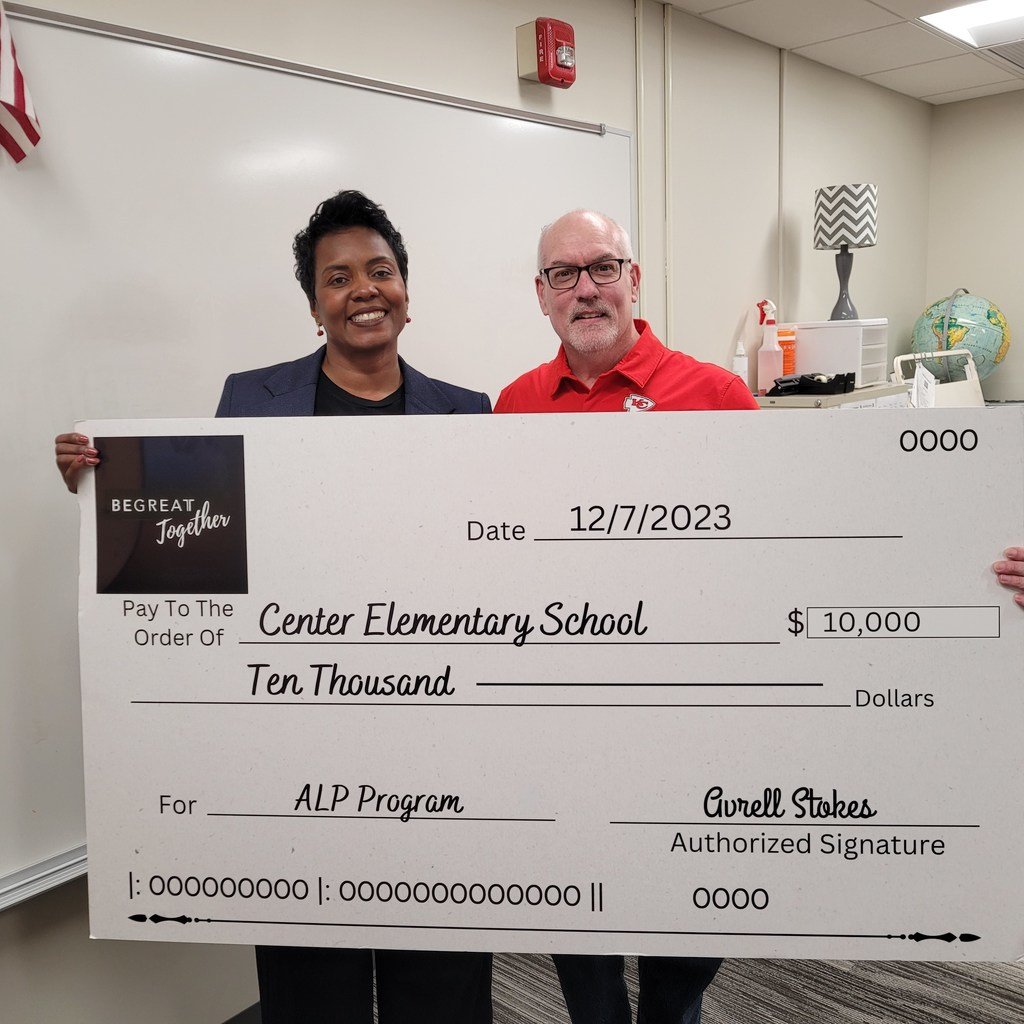 Great news from our partners at Be Great Together. A $10,000 grant award for our Elementary Advanced Learning Program teacher, Mr. Scott Bounds. The money will provide advanced technology for students to expand their learning at all four of our elementary schools.