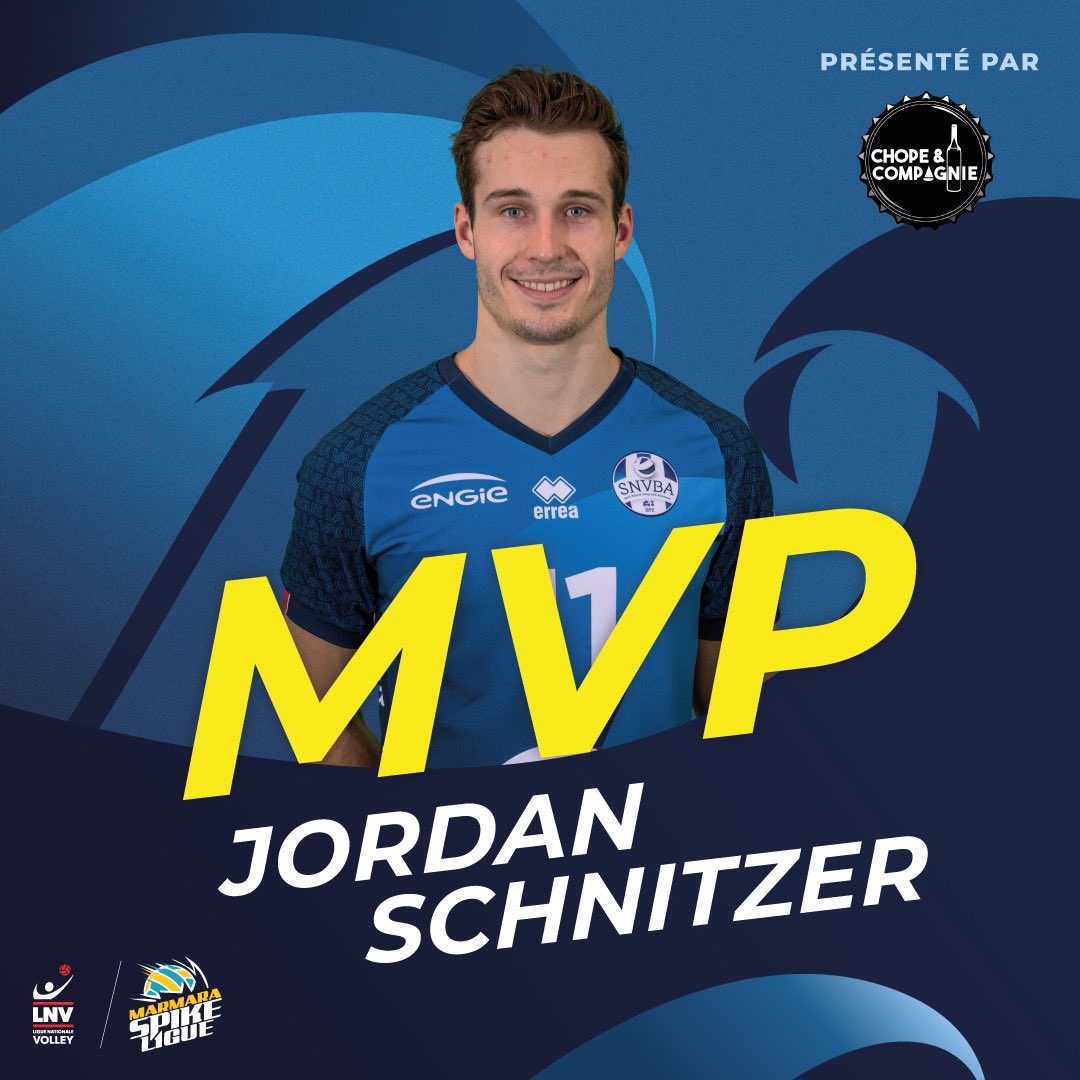 Snvba_44's tweet photo. 𝗠𝗩𝗣 🏆
Bravo à Jordan qui ressort de ce match avec le titre de MVP face à l’@aragodesete ! 👏
#SNVBA #noussommeslavague #saintnazaire #MVP #sete #victoire https://t.co/QW0f2NG6ZG