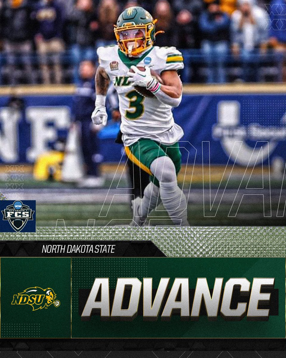 🦬 DOING 🦬 THINGS @NDSUfootball defeats (3) South Dakota, 45-17, to advance to the Semifinals of the NCAA FCS Football Playoffs. #FCSPlayoffs