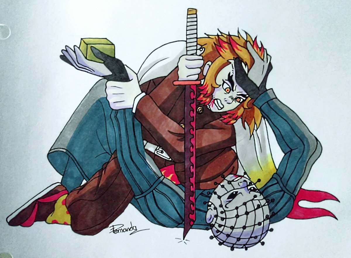 AmandaThePuma's tweet photo. 9no. #dibujo del mes de #inktober
#pinhead #hellraiser

Rengoku vs Pinhead 

Espero les sea de su agrado el crossover #anime y #terrormovies 

#crossoveranime #drawing #dibujoanime #demonslayer #fanart #kimetsunoyaiba #rengoku #kyoujurourengoku #terrormovie #terrortober https://t.co/BFJT5OTS0p