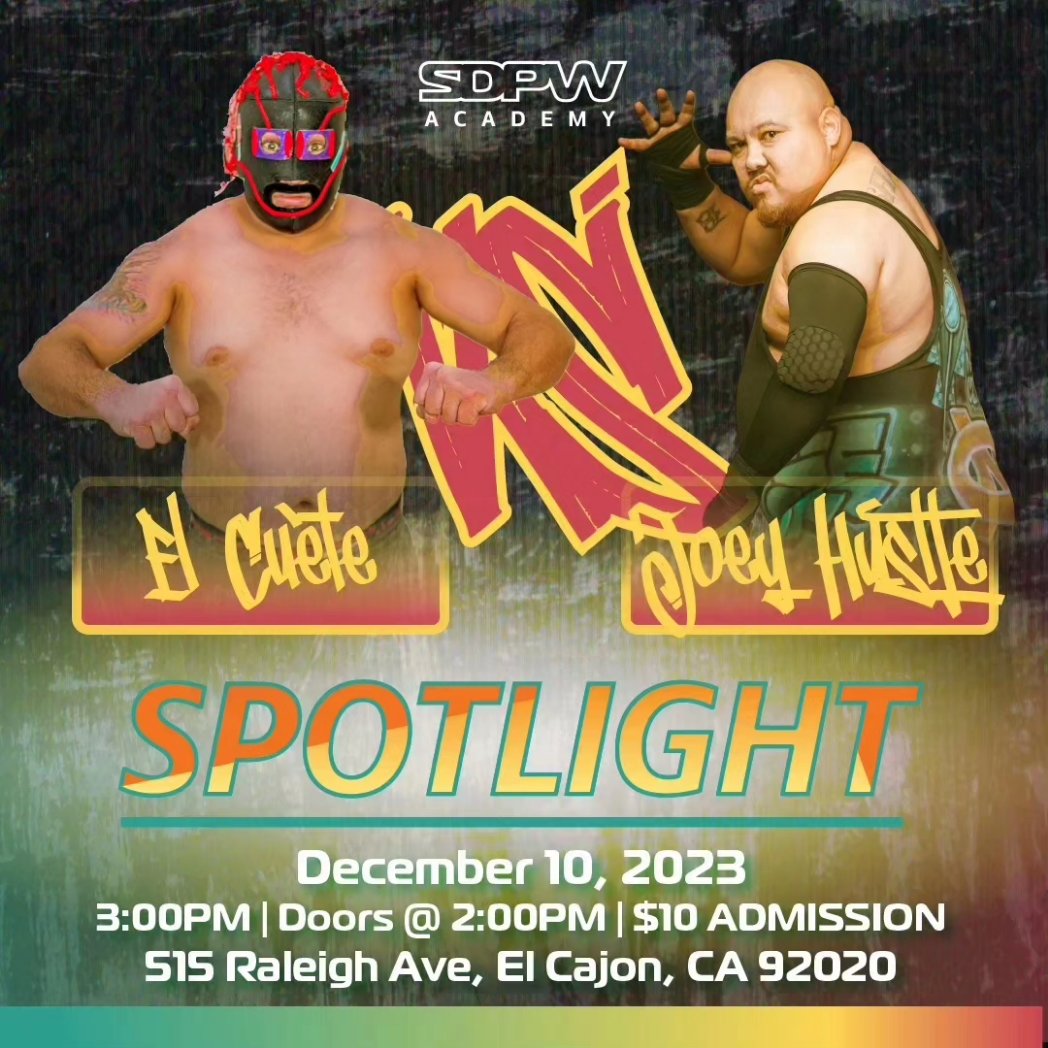 sdprowrestling's tweet photo. 🚨 TOMORROW 🚨

Some big matches are lined up for tomorrow. Which one of these has you most excited? #SDPWA
#Spotlight #prowrestling

🎨 @howellns1 https://t.co/BLcNexeipJ