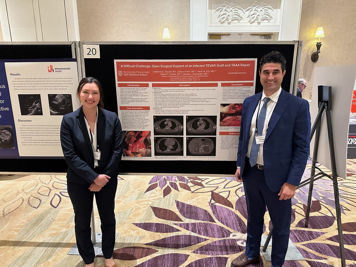 catherinstauber's tweet photo. Grateful for the opportunity to share some of the incredible aortic surgery happening in Austin, TX at @DellMedSchool &amp; @dellchildrens under @geoarnaoutakis &amp; Dr Charles D. Fraser at the @UFSurgery International Aortic Symposium🫀 Looking forward to next year’s meeting! https://t.co/dqko9P8joL