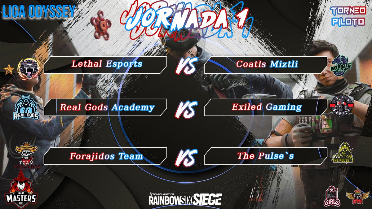 LigaOdysseyOf's tweet photo. Grand Masters Cup - Jornada 1 - Rainbow 6

Comenzamos con las actividades la Grand Masters Cup en donde tendremos la primera jornada de la masters Cup, la cual se esta desarrollando la siguiente semana, quedando los enfrentamientos organizados de la siguiente manera https://t.co/jTn6uXPVsB