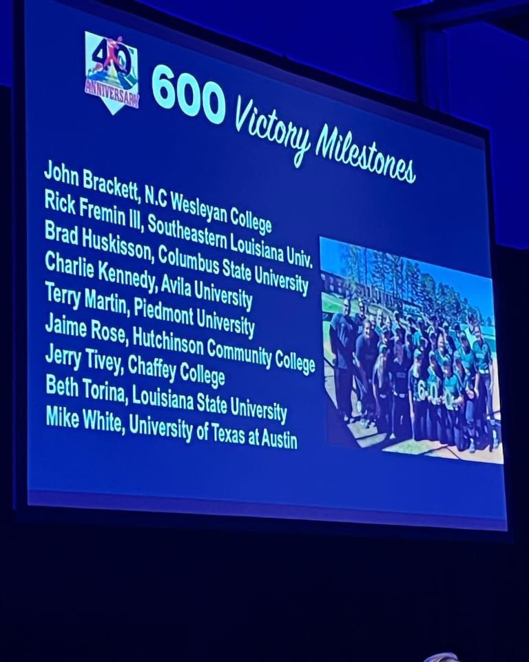 Coach Rick Fremin recognized at NFCA Convention in Louisville, KY for 600 wins! 🌟