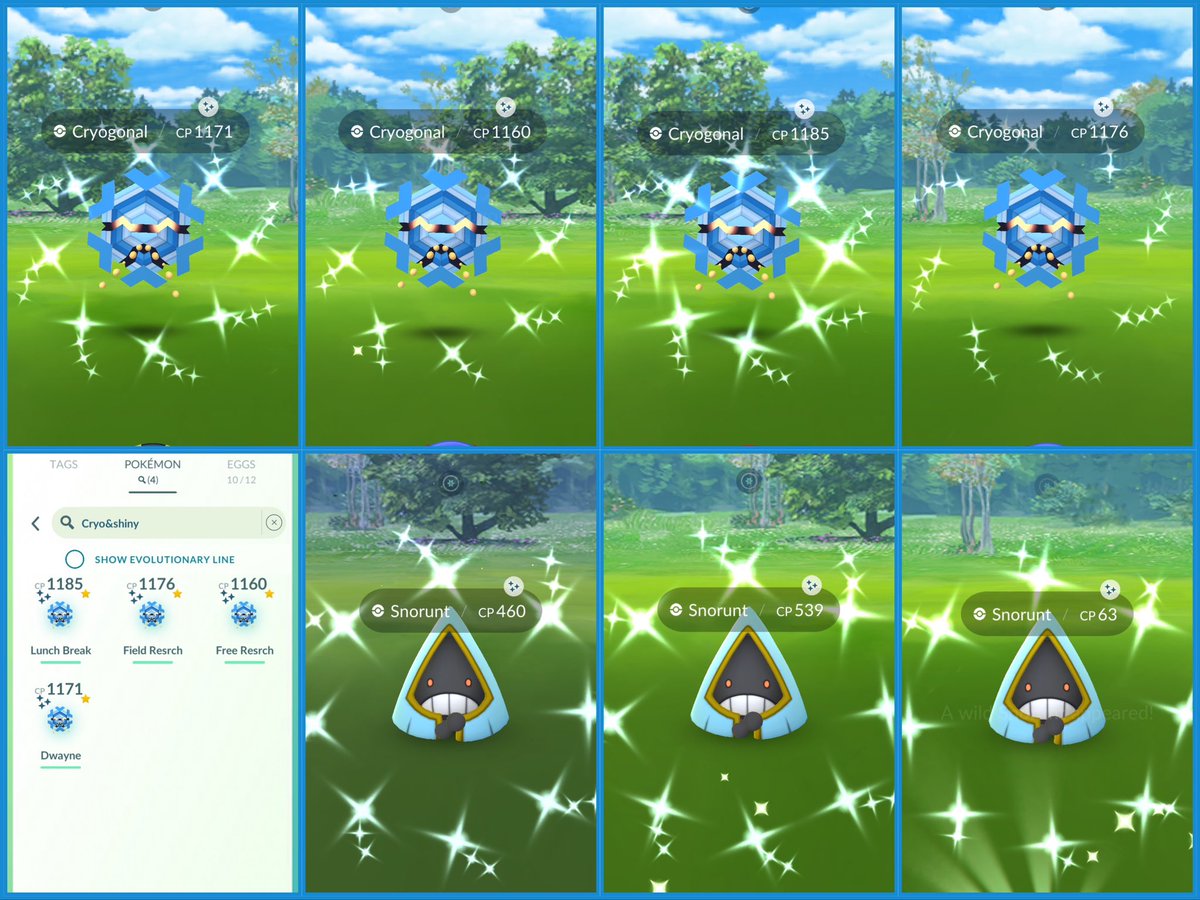 HermesNinja's tweet photo. ❄️✨❄️ The #CatchMasteryEvent was lots of fun! The local squad &amp; I played hard for about 3 hours then decided to go for 🍔s &amp; 🍻 instead. ❄️✨❄️

❄️ 160-ish Cryogonal seen
❄️ 4 ✨ Cryogonal 
❄️ 3 ✨ Snorunt
❄️ 1 nundo Swirlix
❄️ 0️⃣ hundo

#PokemonGO #ShinyCryogonal #ShinyCheck https://t.co/ycj5NZA9aj