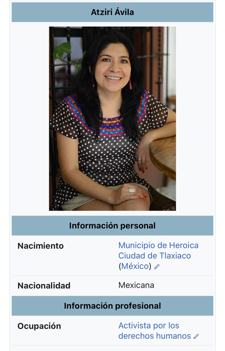 AtzirieAvila's tweet photo. ✨Gracias a @Wikipedia y a quienes hacen posible la visibilización de la labor de quienes defendemos los derechos humanos #SomosDefensoras #16DaysActivism https://t.co/Xg435gbTY6