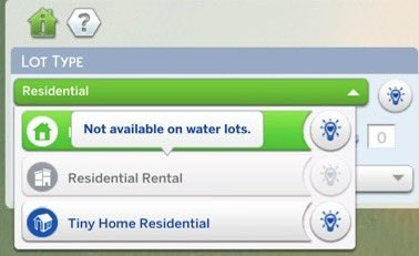 Cassiecims's tweet photo. BREAKING: It is not possible to make a residential rental on water lots #Sims4ForRent #TheSims4 https://t.co/rQ6rFVjy7Y