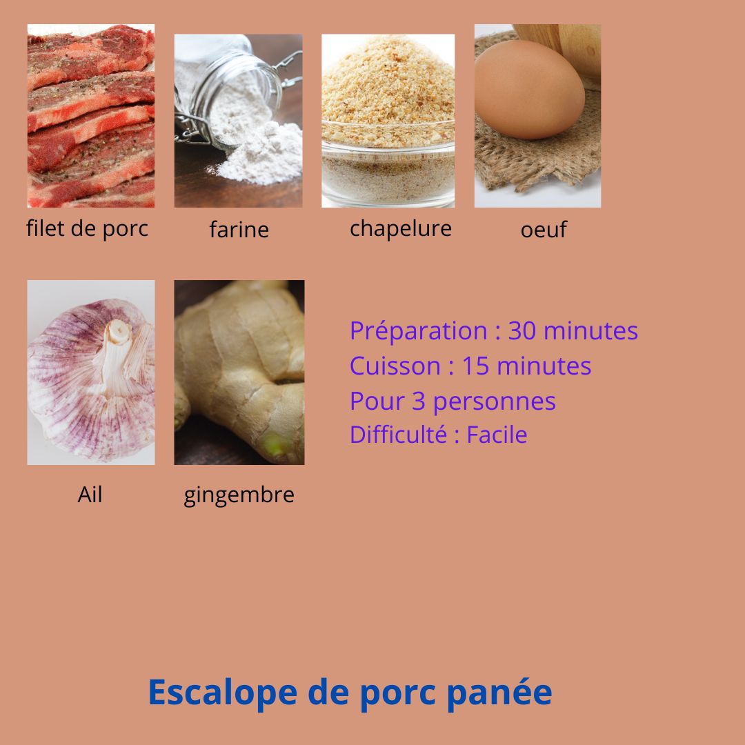 Recettesrecipes's tweet photo. #recette escalope de porc panée 
#filet de porc 3 pièces
#farine  3 c. à s
#chapelure  4 c. à s
#œuf  1
#marinade 
#Sel 1 c. à c
#poivre noir 1 c. à c
#sucre 1 c. à c 1 c. à c
#gingembre écrasé 1 c. à c
#Ail écrasé 1 c. à c

Lien pour la #recette :
https://t.co/jn6AOj2YwA https://t.co/QtOciTcsNd