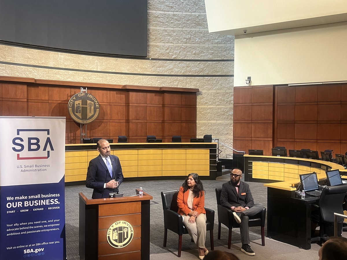 SulimanBasir's tweet photo. Great opportunity for our small businesses to connect with regional representatives from SBA and have their questions answered.
Thank you Mayor @MayorofIrvine for providing the opportunity. https://t.co/ZojpXcnDHv