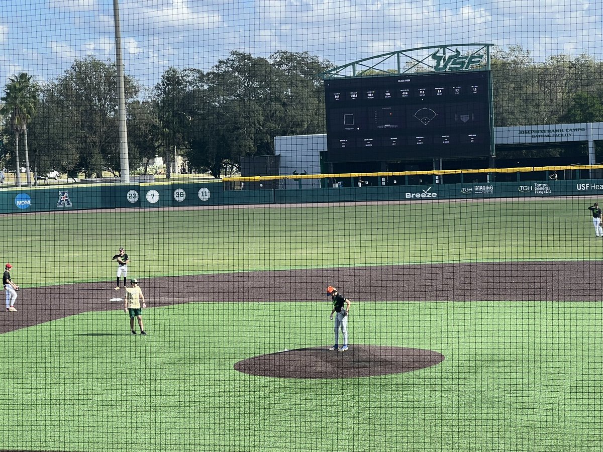 BrockGolden13's tweet photo. Good day at the @USFBaseball camp today. 2 solid innings. Worked 86-87 hitting a couple 88's. SL up to 80. Thank you to the coaches for the opportunity to compete. @USF_CoachMohl @USF_CoachKunk @190CatcherTD @SummersMethod @Z_Miller22 https://t.co/X8bpKwq02a