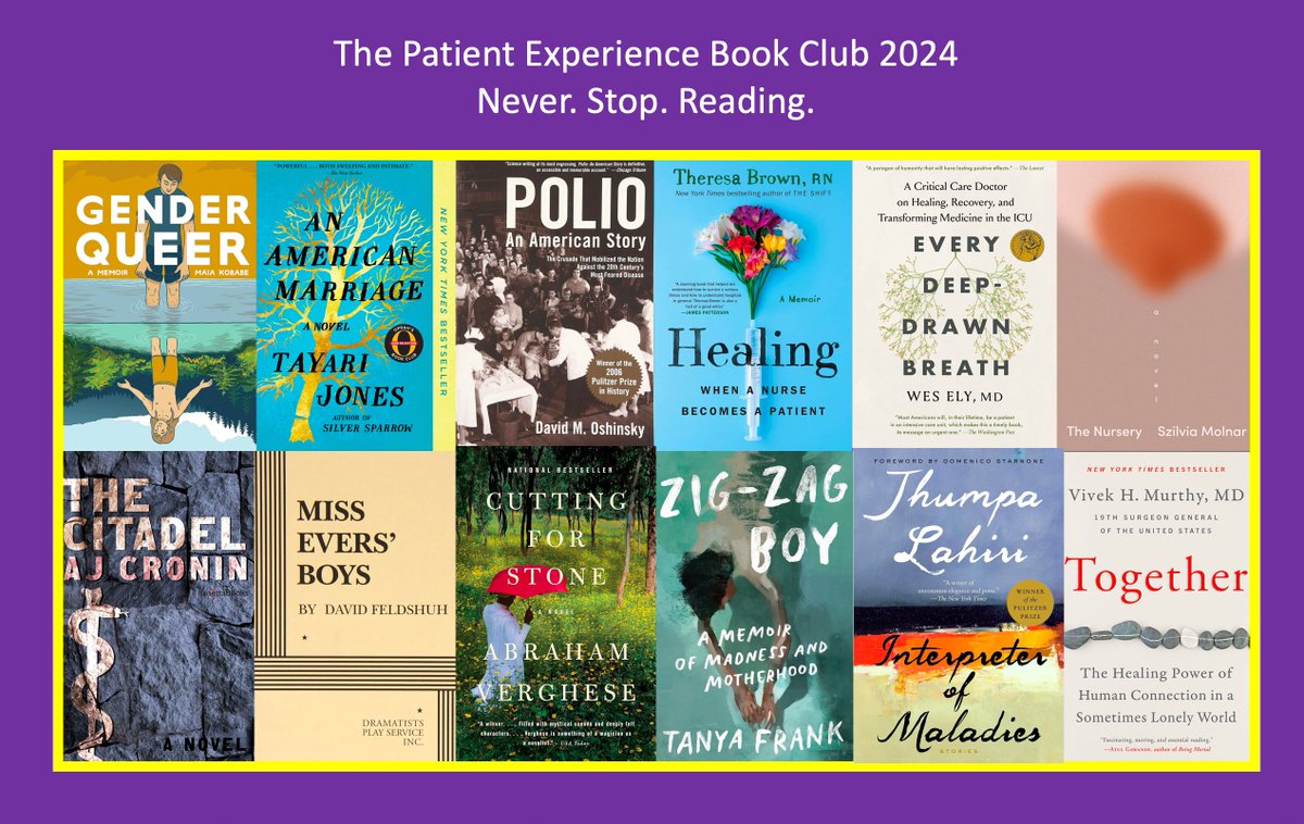 I am *thrilled* to present the NYU Langone Patient Experience Bookclub reads for 2024. A huge thanks to @nyulangone for fostering an environment that promotes empathy, curiosity and community ALWAYS with the goal to improve connection with our patients. Never. Stop. Reading.