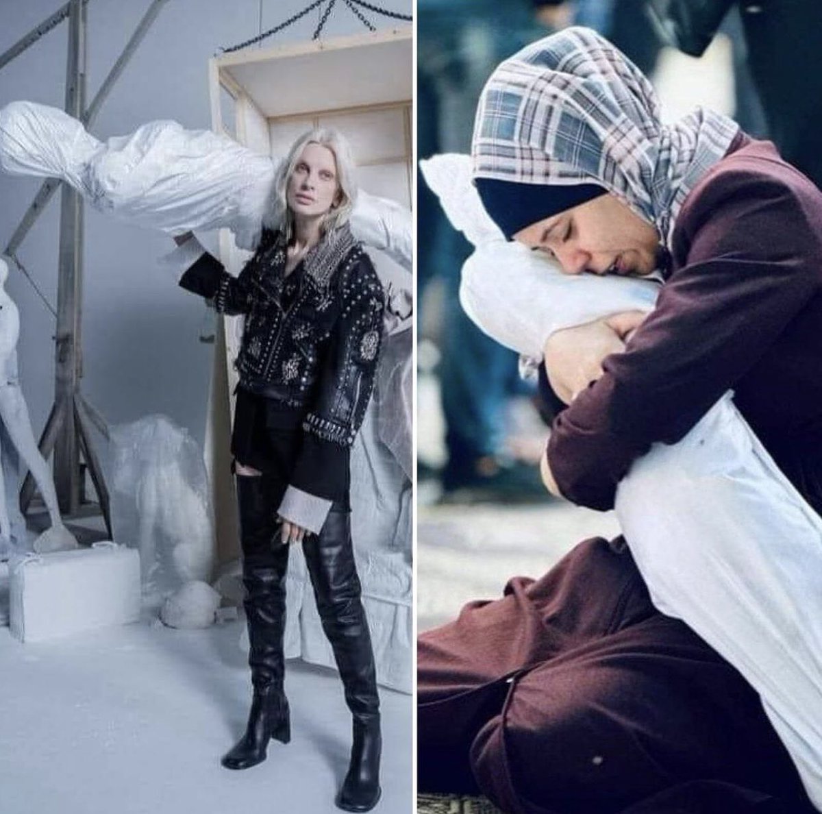 Siz indirim ayağına mağazalarının önünde saç başa girer tepinirsiniz,
Onlarda kalkar bizim acılarımızın üstünde tepinir!

Kuyruğa devam mı?

#Boycottzara