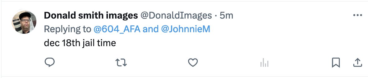 604_AFA's tweet photo. So @donaldimages has mentioned that he will be in jail on December 18th. We cannot be happier! Thank you @ottawapolice. https://t.co/pfTF0xwjOp
