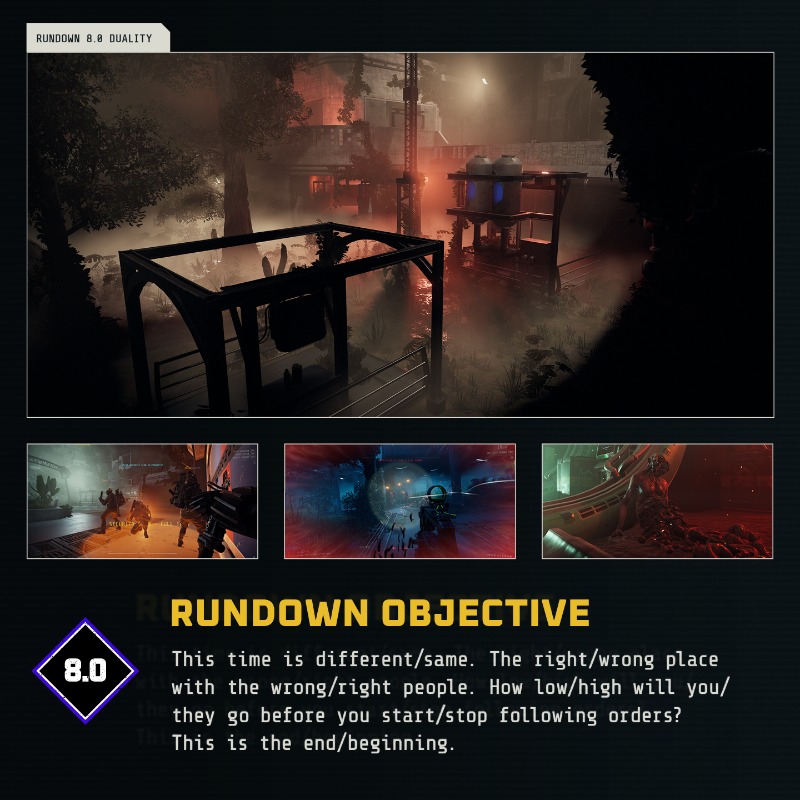 GTFOthegame's tweet photo. Everything new in Rundown 8.0 👇