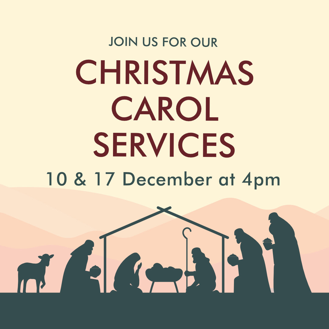 You are warmly invited to our Christmas Carol Services.
Join us for traditional carols, Bible readings and a Christmas message.
Invite your friends, neighbours and colleagues and stay for some festive refreshments!