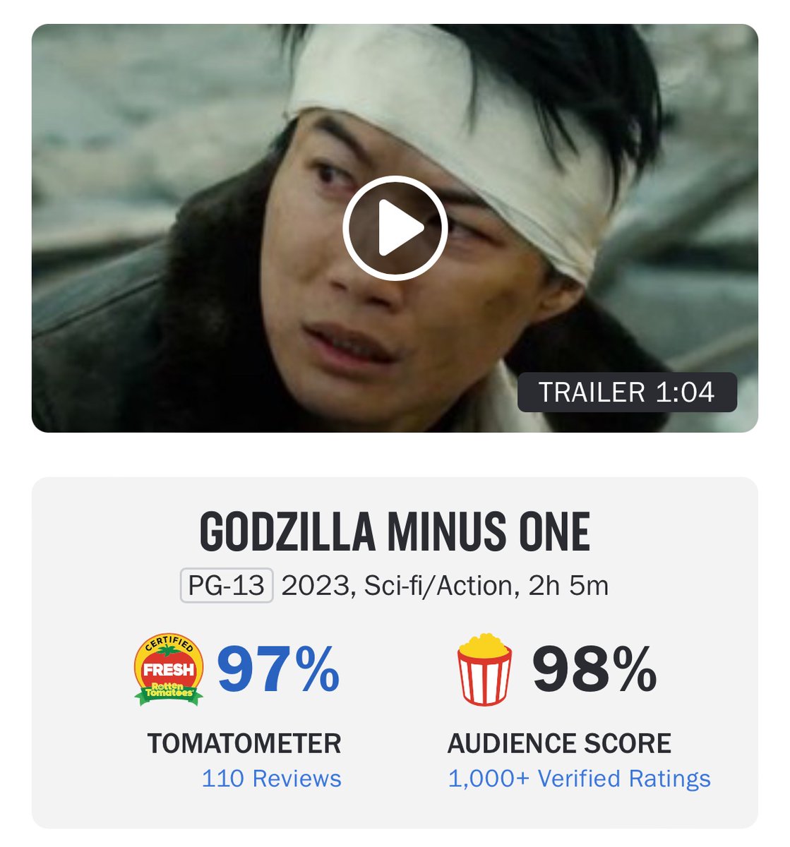 MovieSnacksYEG's tweet photo. Here is the biggest surprise in film to happen on 2023!! Trust the audience scores! #moviesnacksyeg #movieideas https://t.co/Jt02hwvL7c